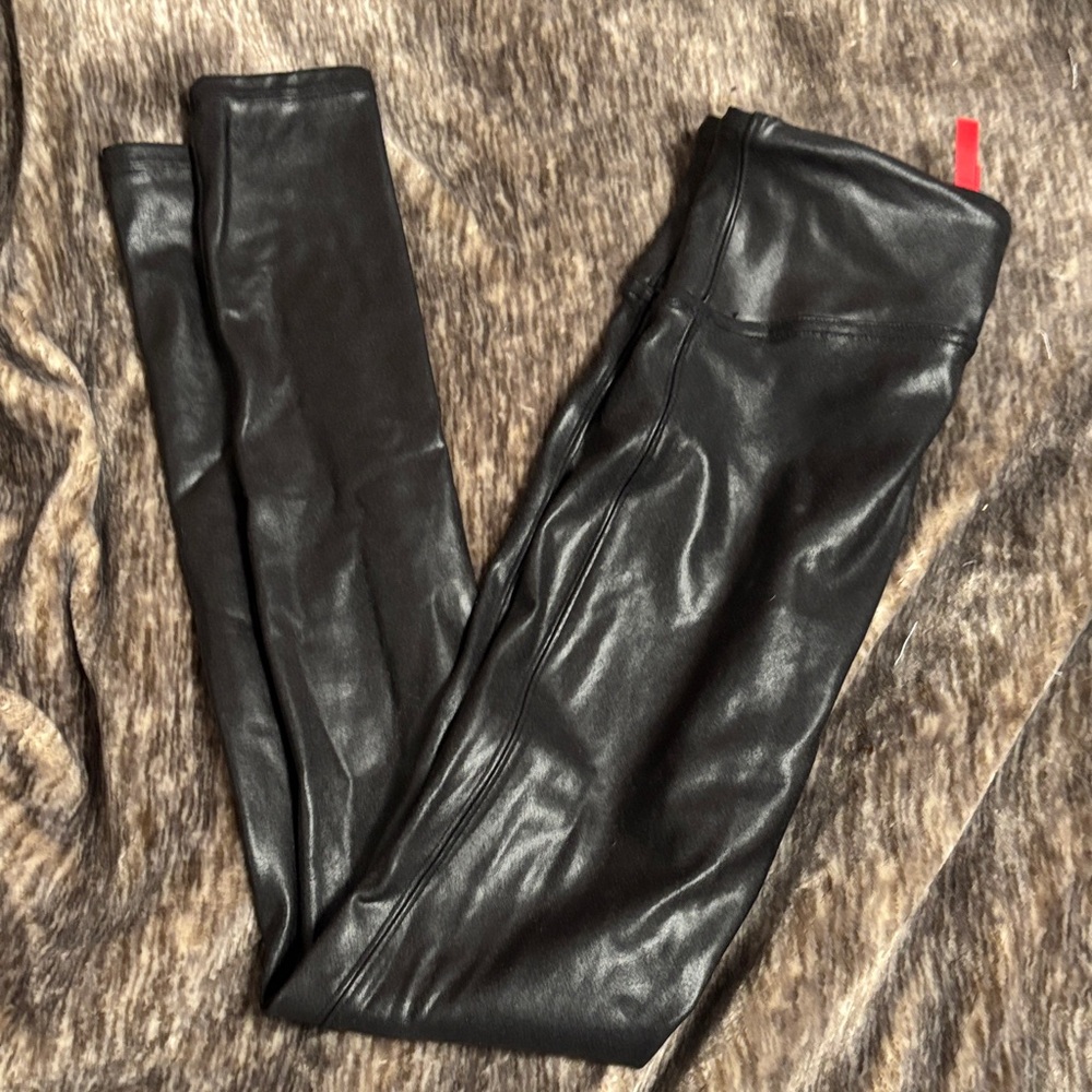 SPANX Black Faux Leather Leggings